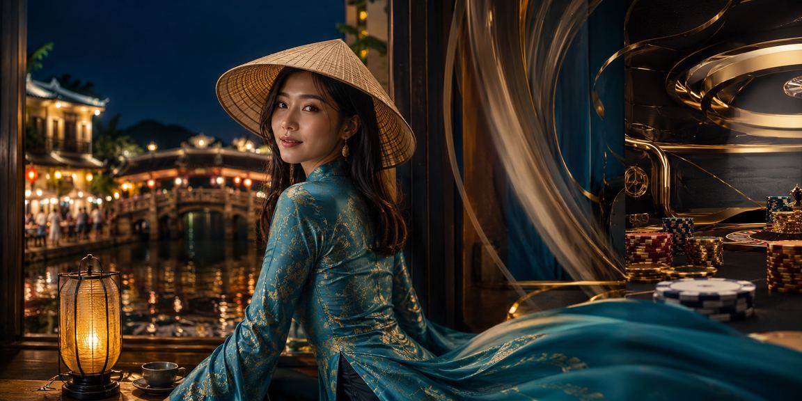 Phụ nữ mặc áo dài tham gia cá cược giải trí tại Hội An